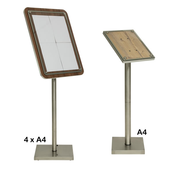 Dinner Set Stand Securit Glass Star Wood Effect Menu Stand | Oak & Walnut White Light ...